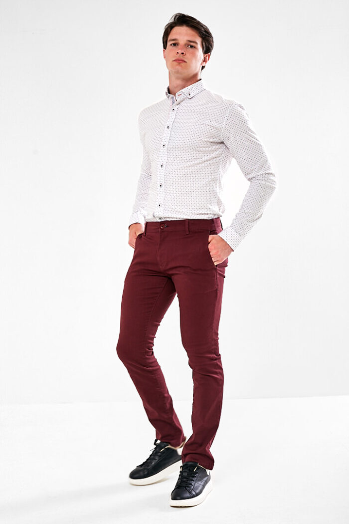 burgundy chino
