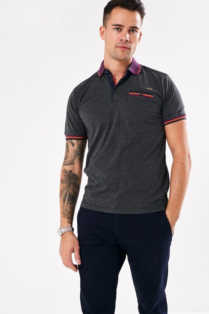 LLOYD CHARCOAL MARL POLO TOP | Gasoline.ie