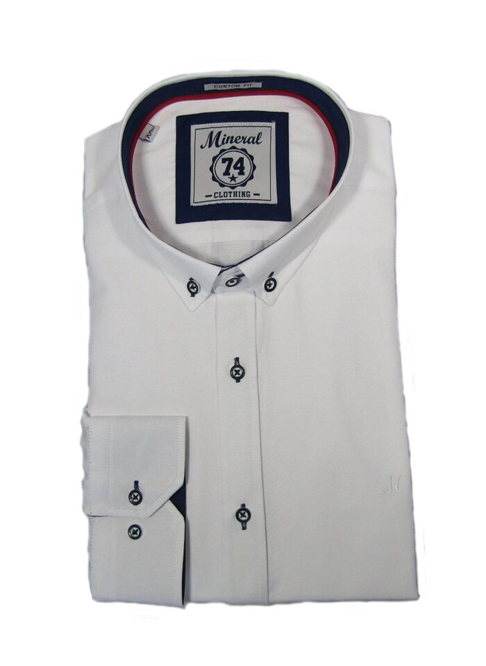 LOLLAND WHITE OXFORD LONG SLEEVE SHIRT