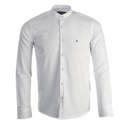 BUDA WHITE LONG SLEEVE GRANDAD SHIRT