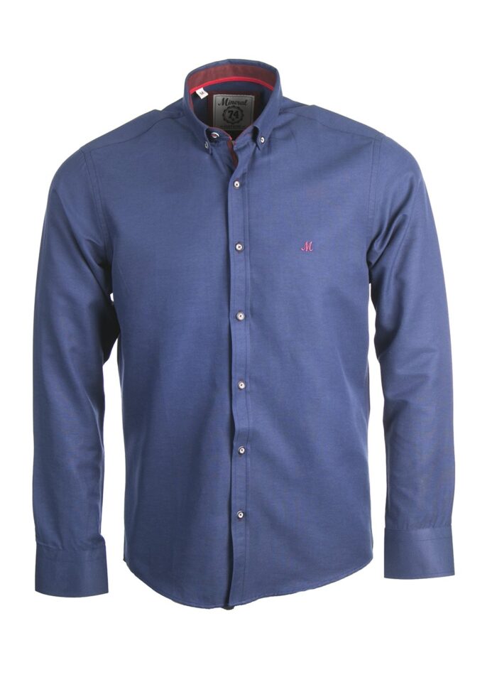 LOLLAND NAVY OXFORD LONG SLEEVE  SHIRT