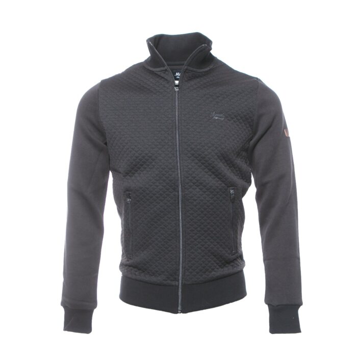 LEBRE BLACK  FULL ZIP QUILTED SWEATSHIRT