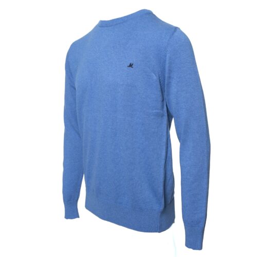 ARIANA MID BLUE CREW KNITWEAR 100% COTTON