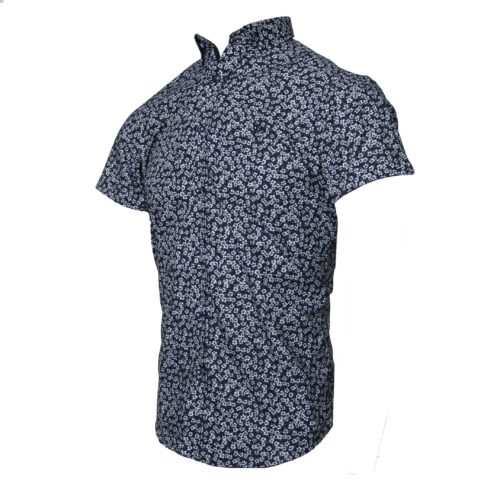 MANO NAVY FLORAL PRINT SHORT SLEEVE SHIRT