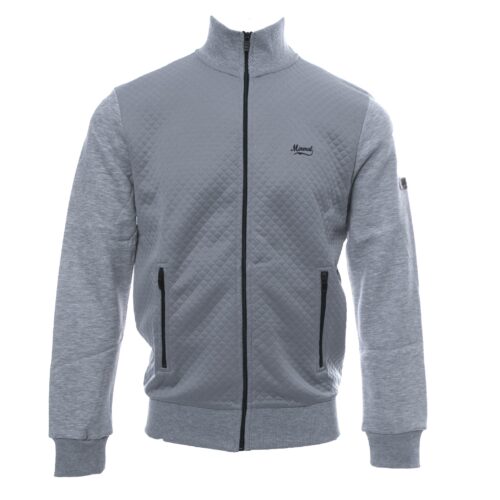 LEBRE GREY FULL ZIP QUILTED SWEATSHIRT