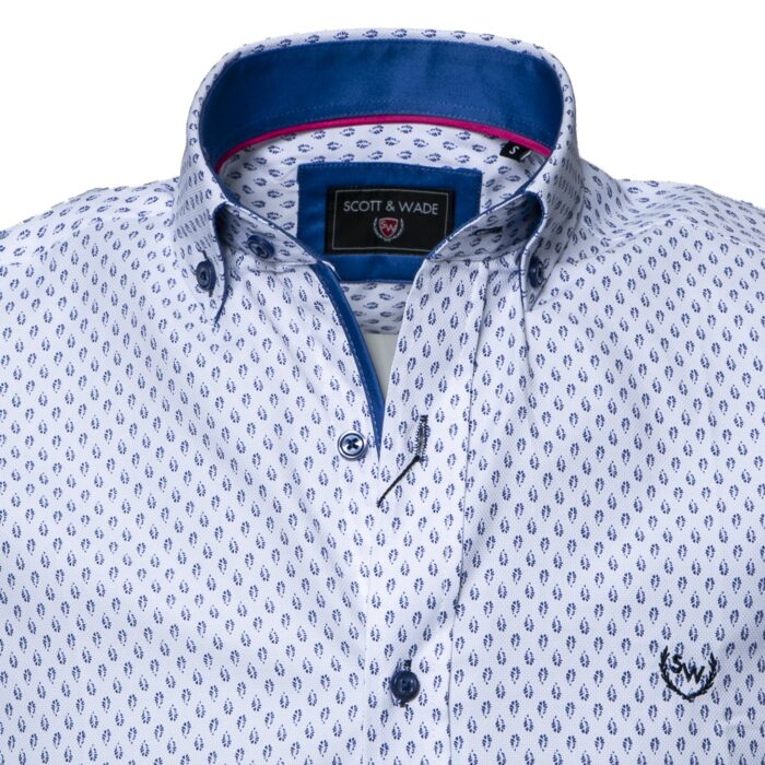 MIURA WHITE/BLUE SHORT SLEEVE SHIRT