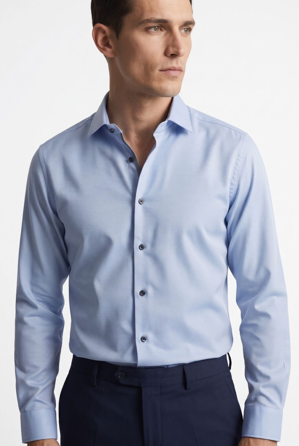 Men's Sky Dress Shirt - Union Textured Long Sleeve Shirt Sky Close Up