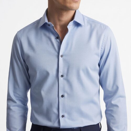 Men's Sky Dress Shirt - Union Textured Long Sleeve Shirt Sky Close Up