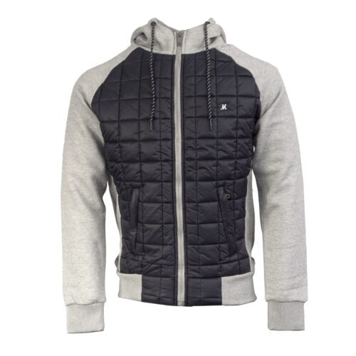 AMUND BLACK/GREY NYLON BODY ZIP HOOD