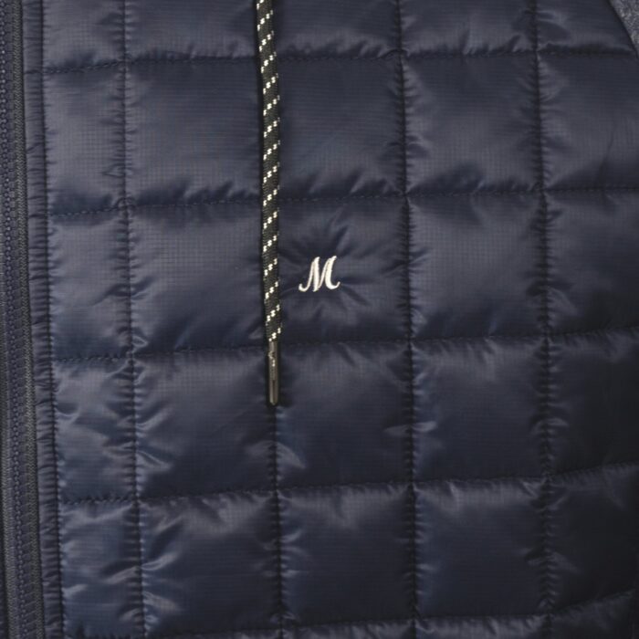 AMUND NAVY FULL ZIP FLEECE/NYLON HOOD