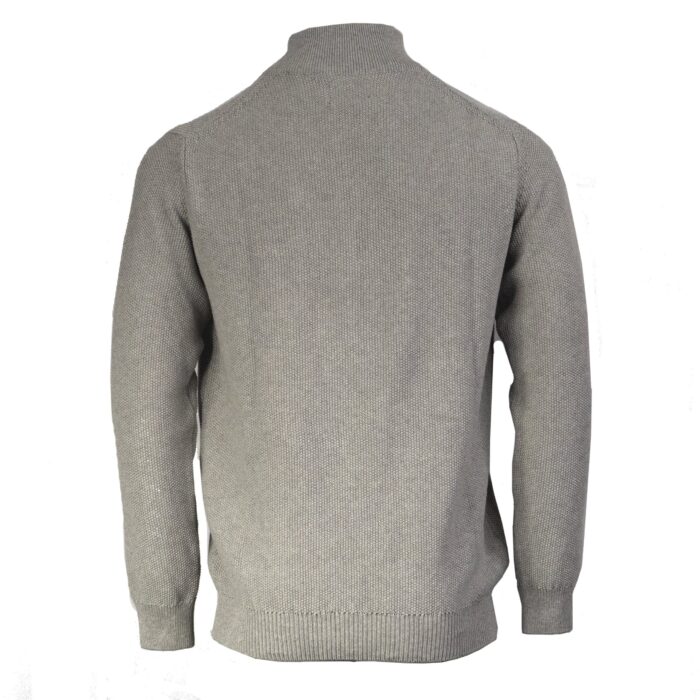 KERRY GREY MARL WAFFLE KNIT QUARTER ZIP