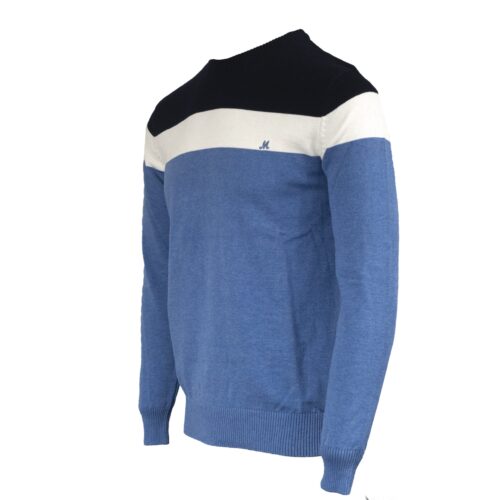 ISLONA NAVY/WHITE COTTON CREW KNITWEAR