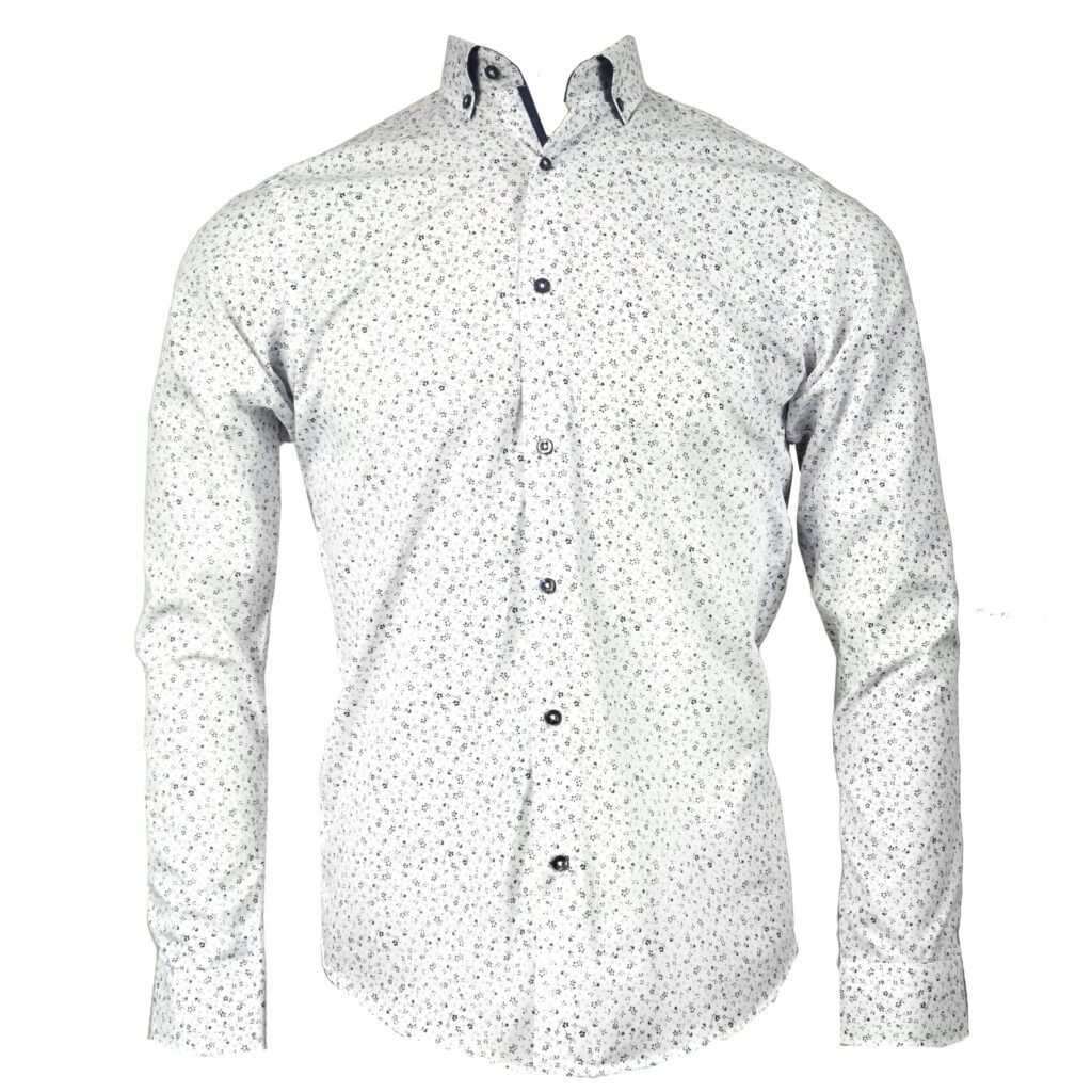 TONNE WHITE/NAVY LONGSLEEVE SHIRT | Gasoline.ie