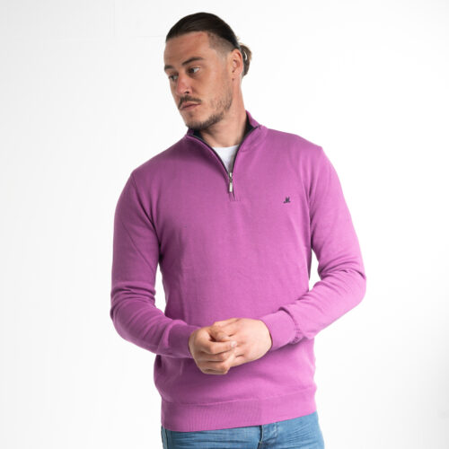 men's lilac quarter zip knit - altis
