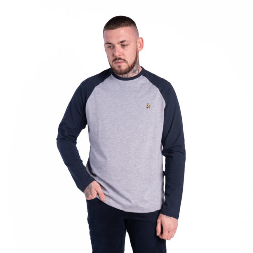 navy grey raglan