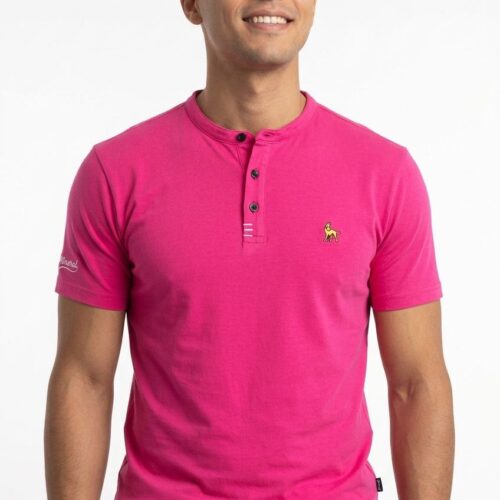 Max Stretch Grandad Collar T-Shirt - Cerise