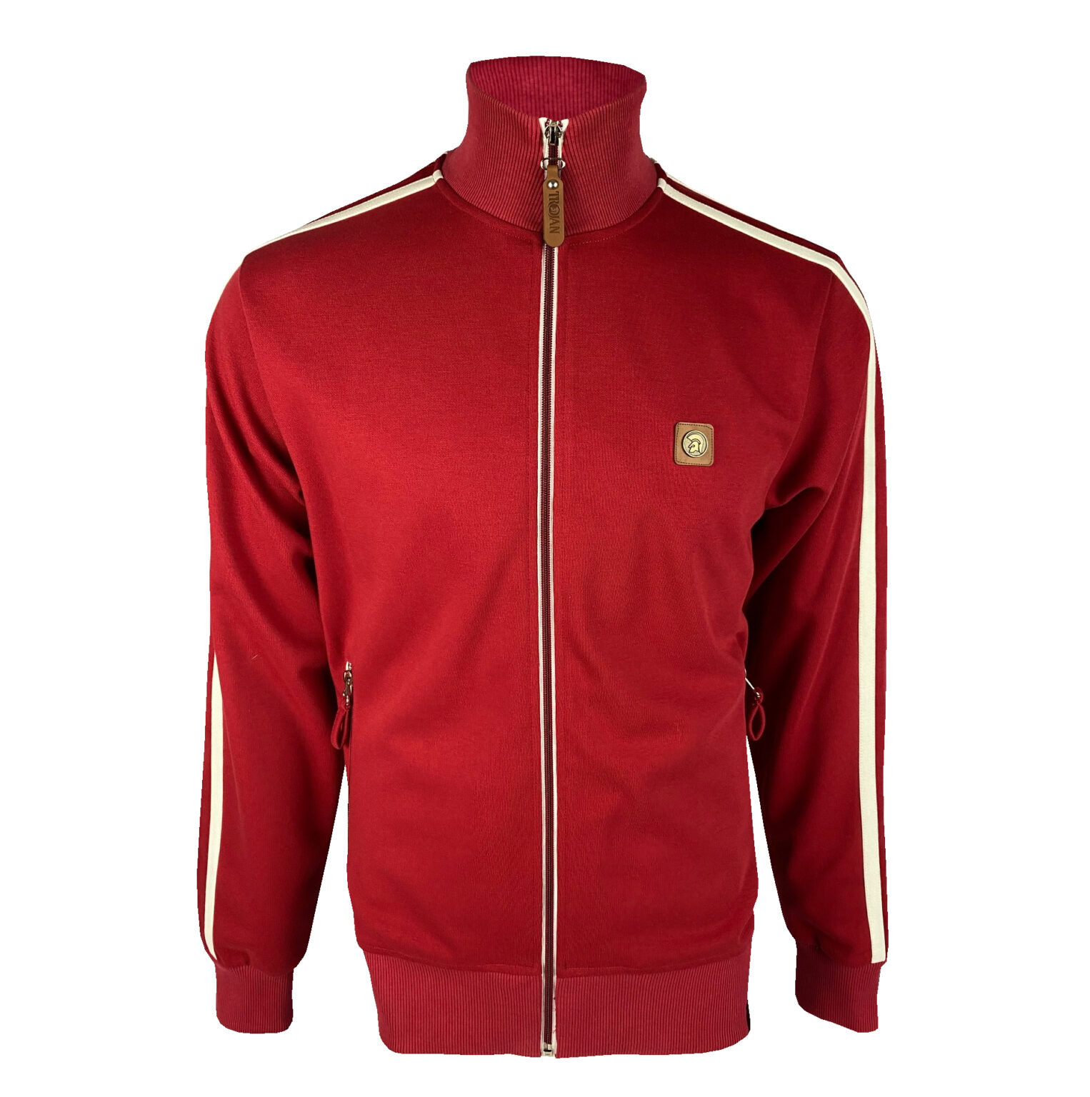 Trojan Twin Stripe Tracksuit Top - Blood Red