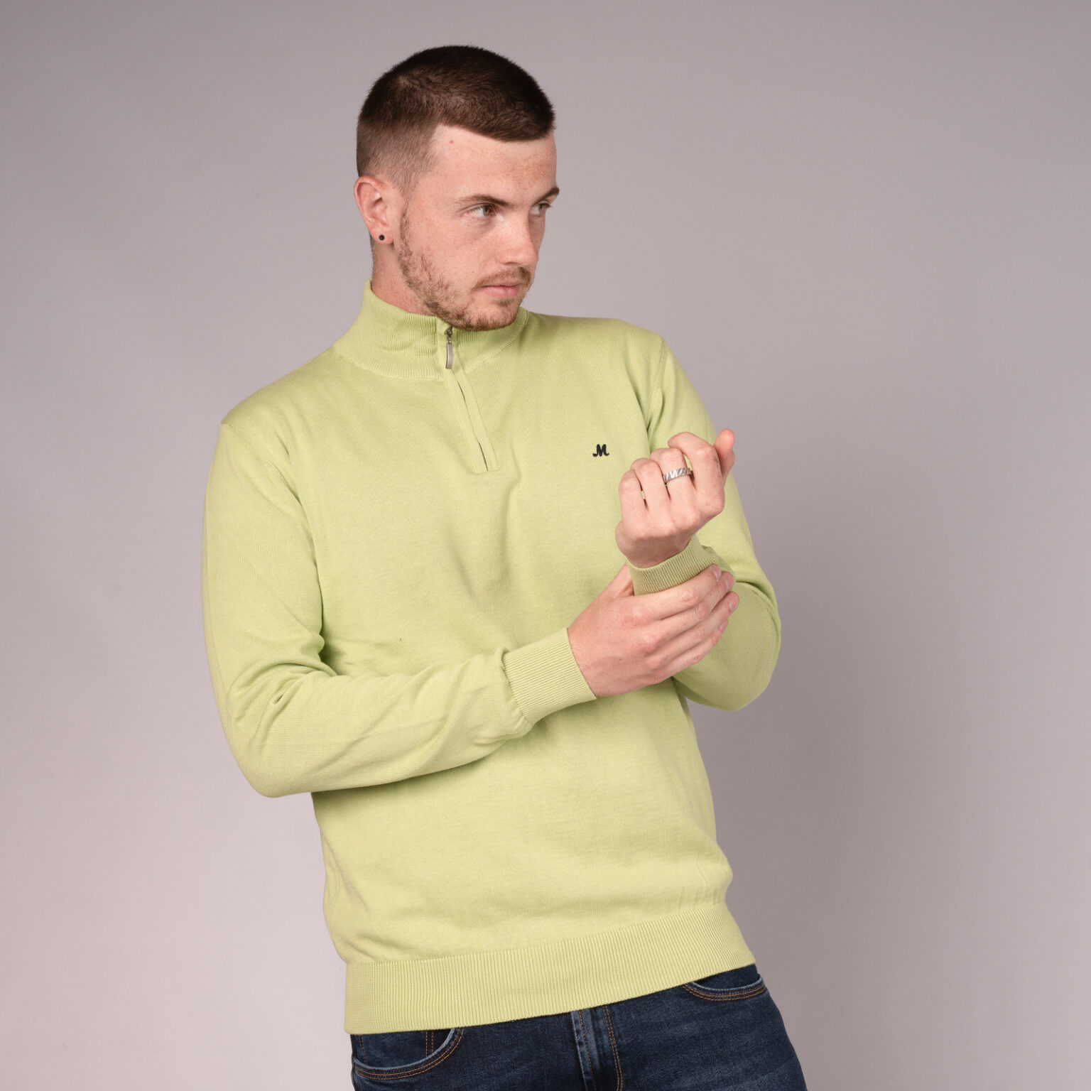 men's pistachio quarter zip knit - altis