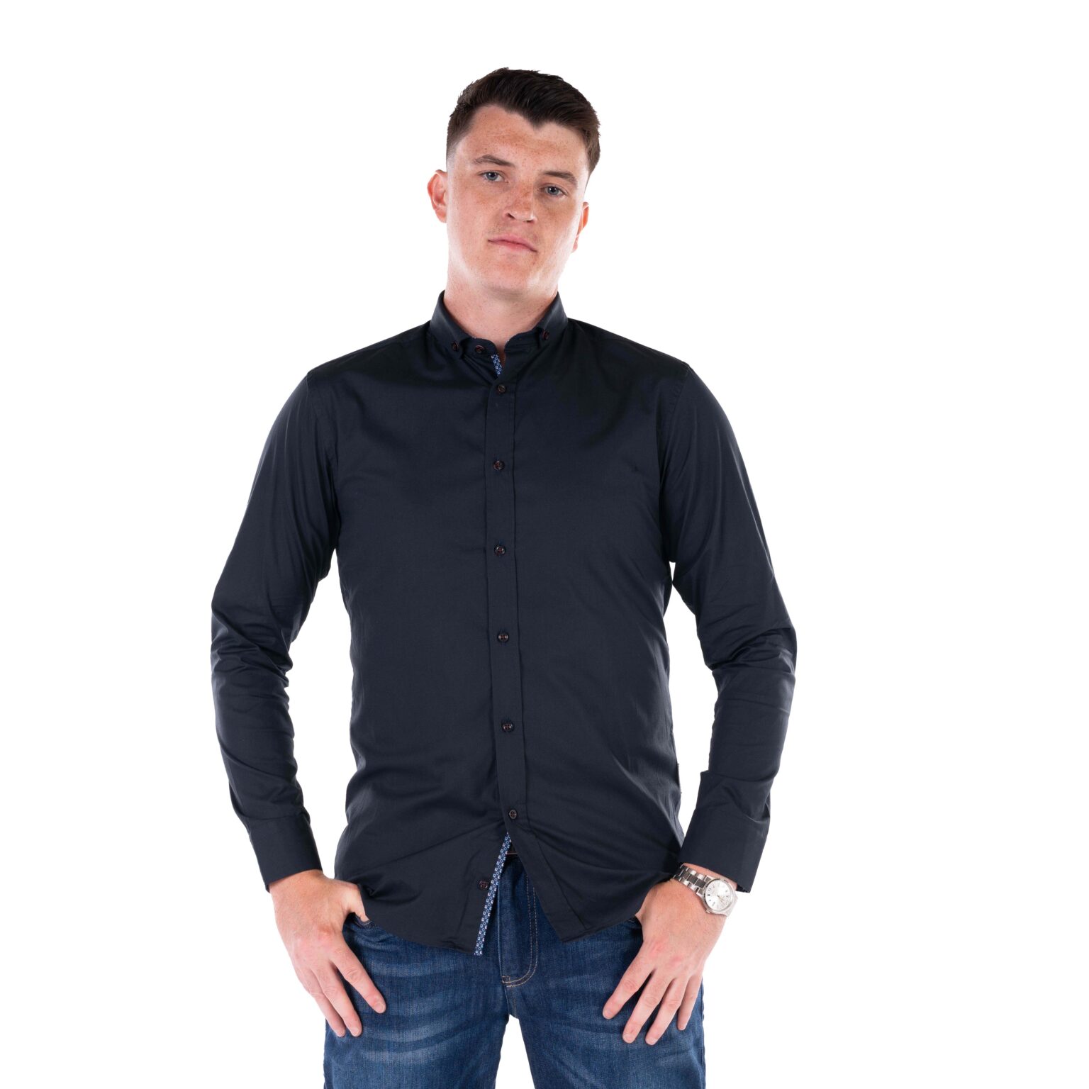 Bruges Long Sleeve Shirt - Navy