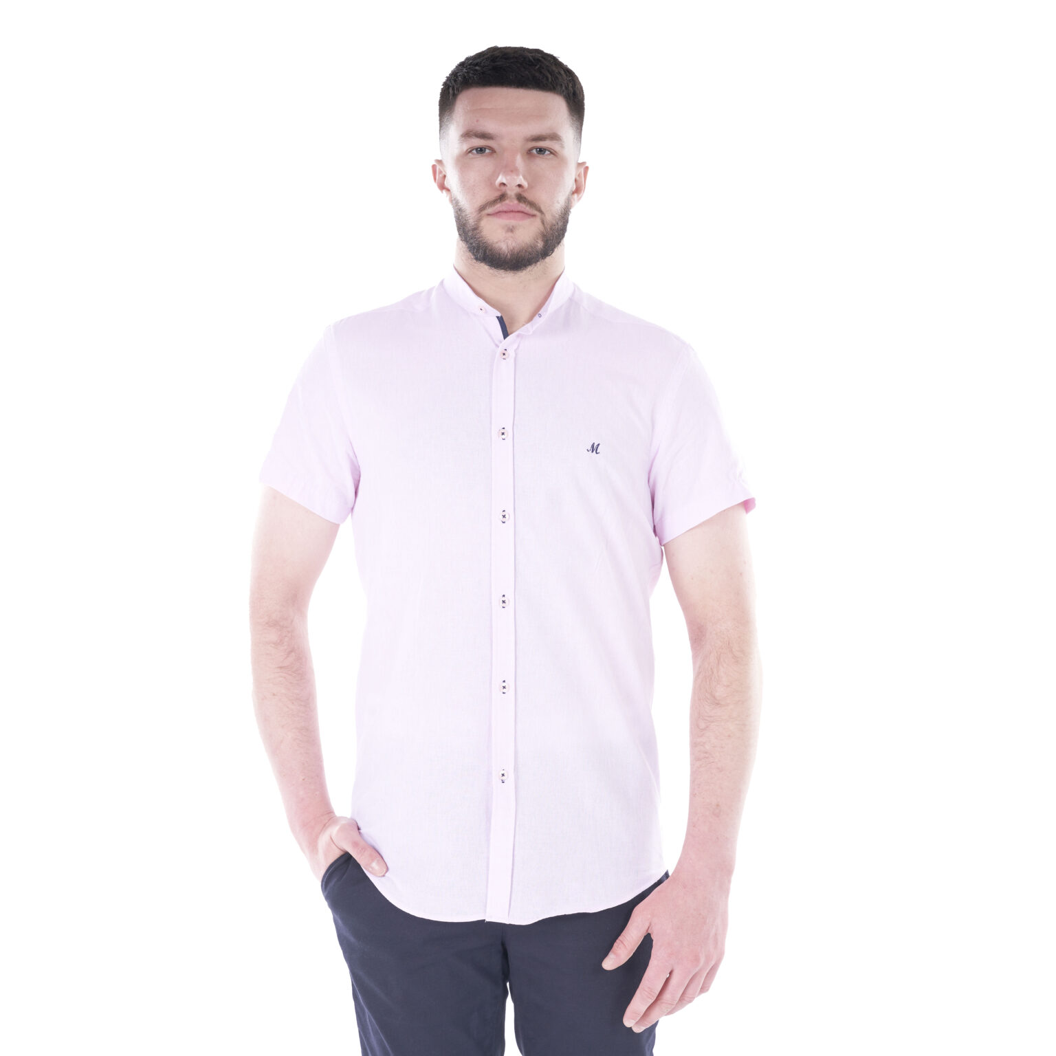 Official Short Sleeve Grandad Shirt - Pink