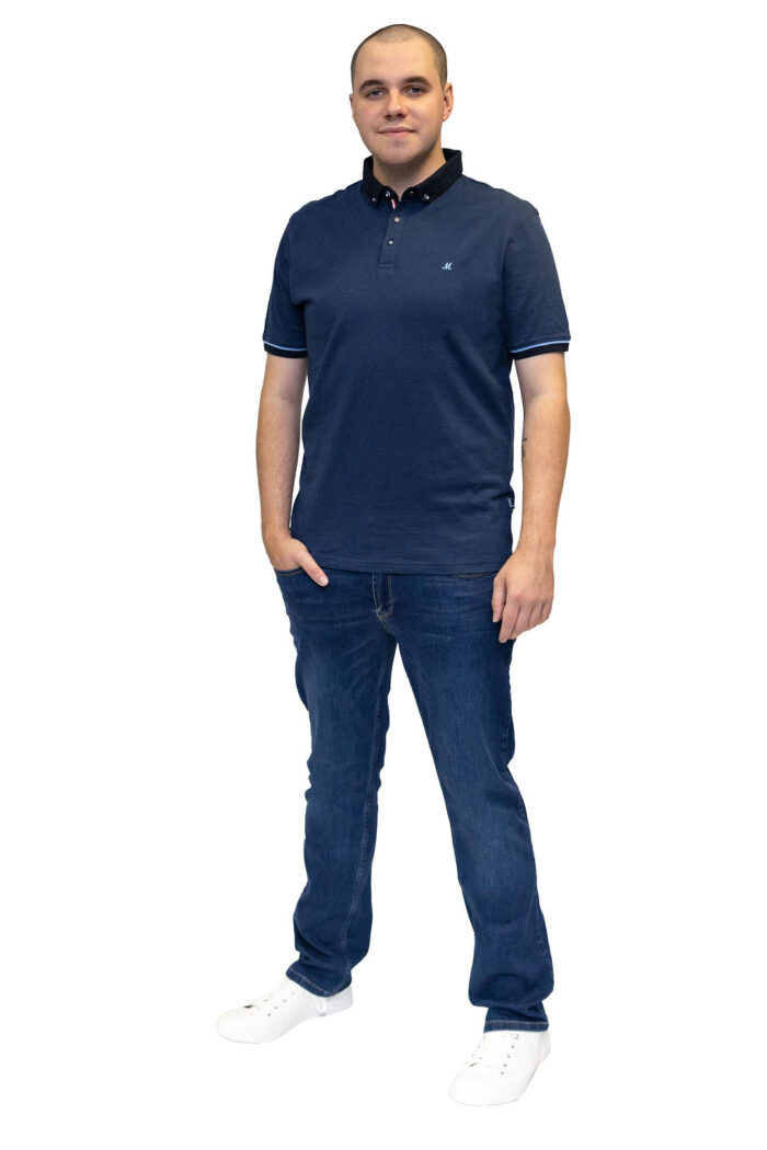 Pedal Jaquard Polo Dark Denim - Image 3
