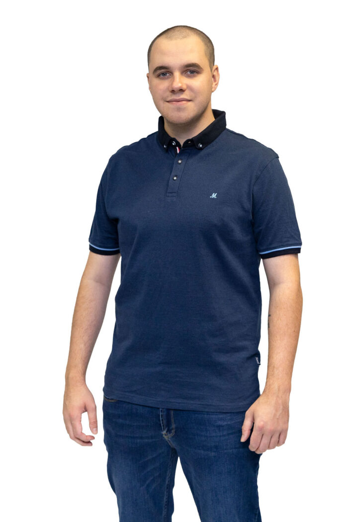 Pedal Jaquard Polo Dark Denim - Image 2