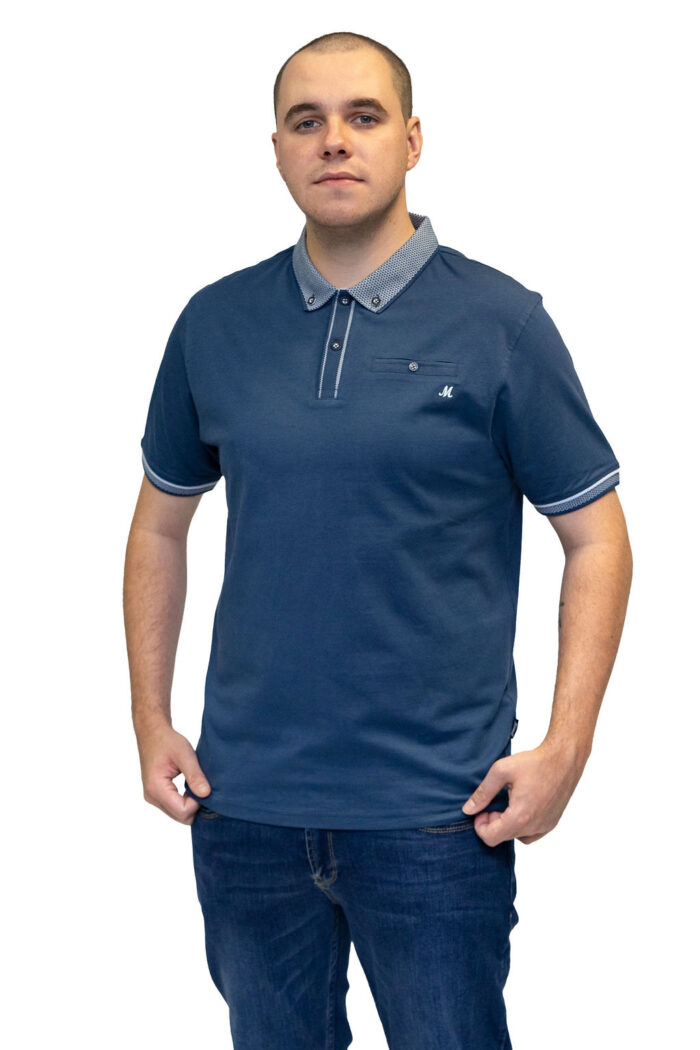 Matty Jersey Polo Dark Denim - Image 2