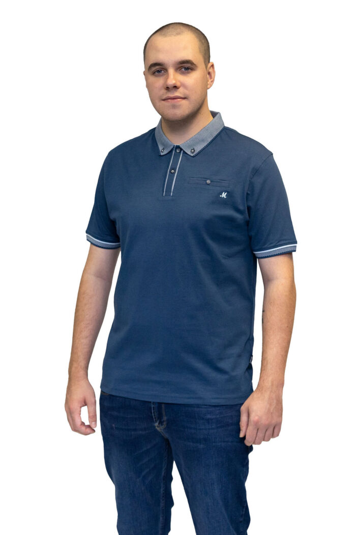Matty Jersey Polo Dark Denim - Image 5