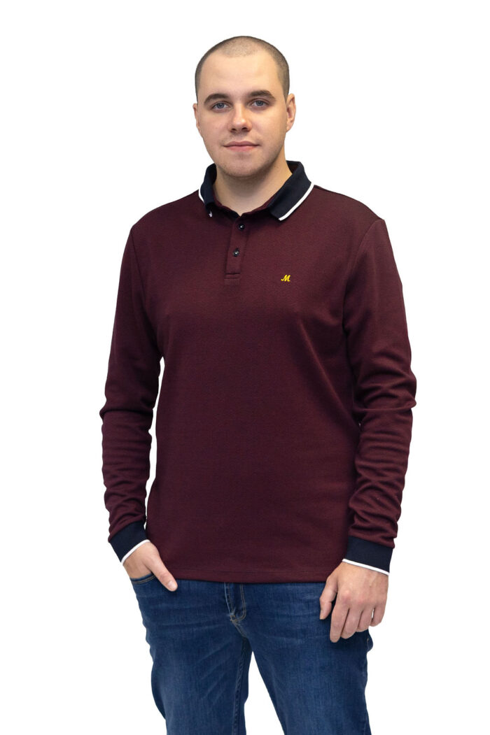 Leroy Wine Long Sleeve Polo