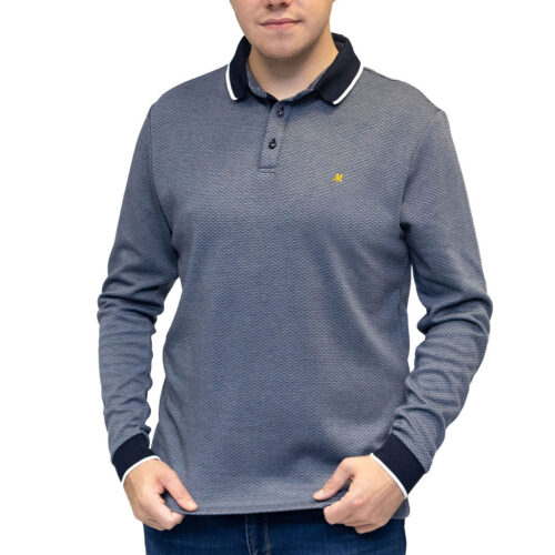 Leroy Blue Long Sleeve Polo