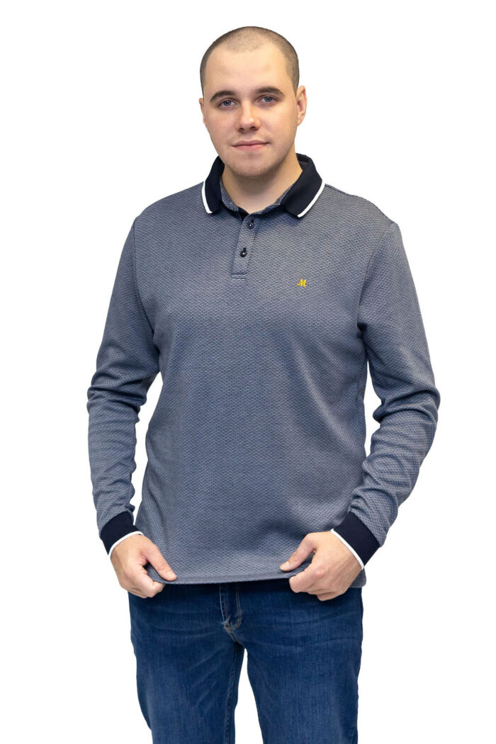 Leroy Blue Long Sleeve Polo