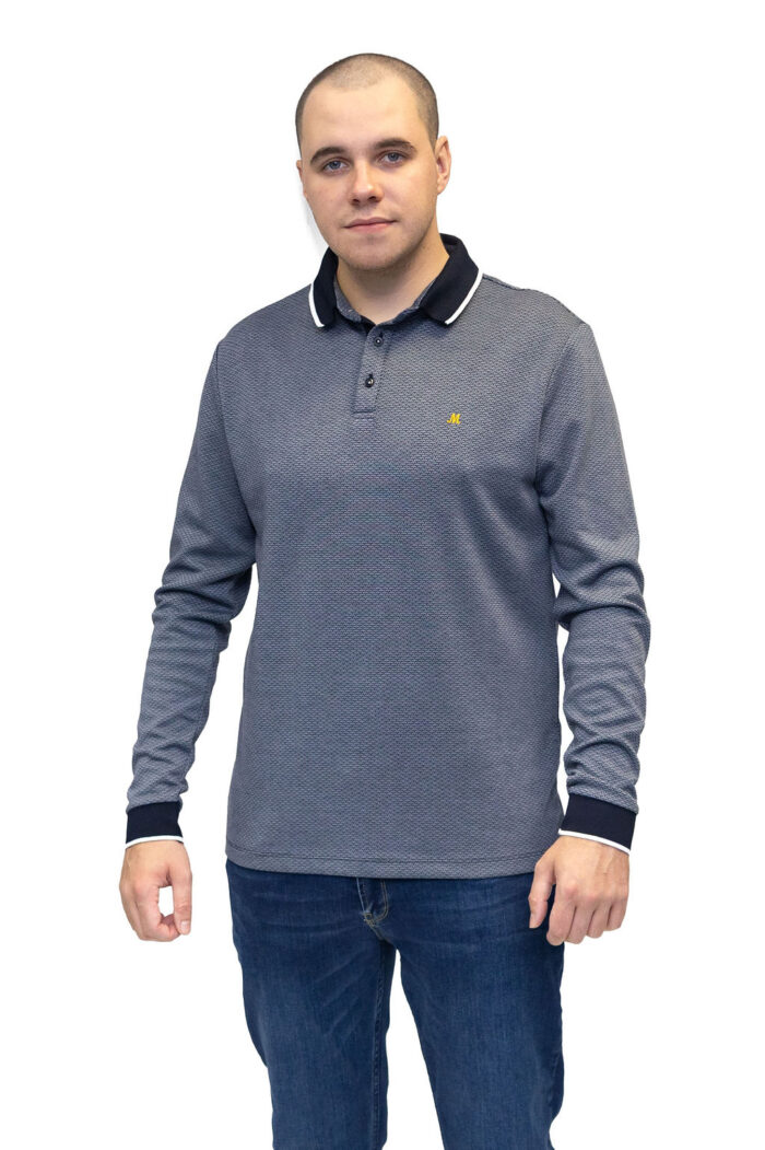 Leroy Blue Long Sleeve Polo - Image 2