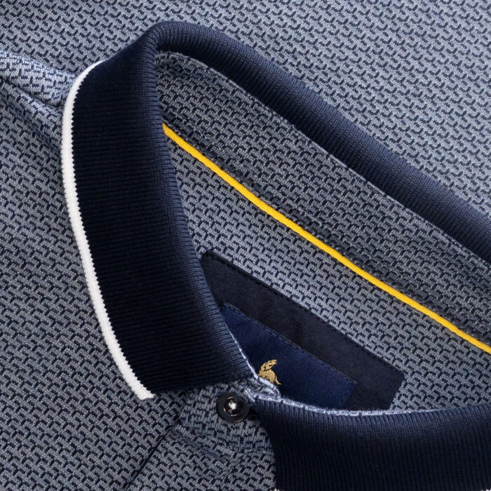 Leroy Blue Long Sleeve Polo - Image 4