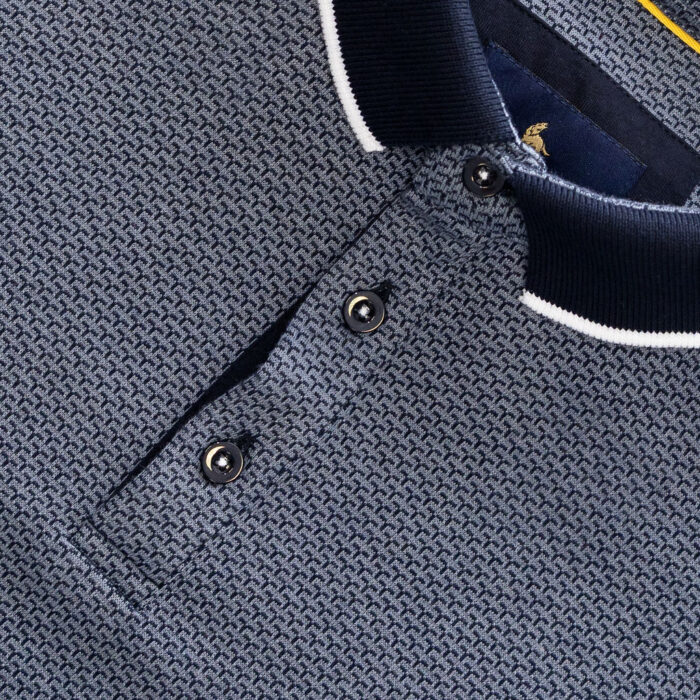 Leroy Blue Long Sleeve Polo - Image 3