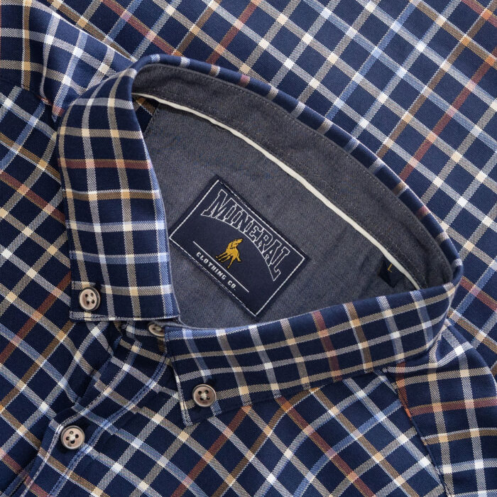 Justin Navy Check Shirt - Image 2