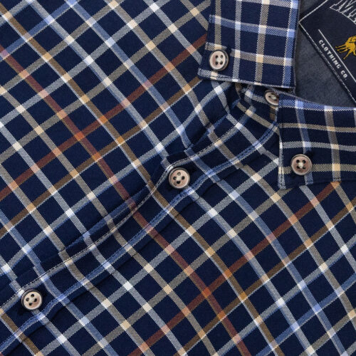 Justin Navy Check Shirt