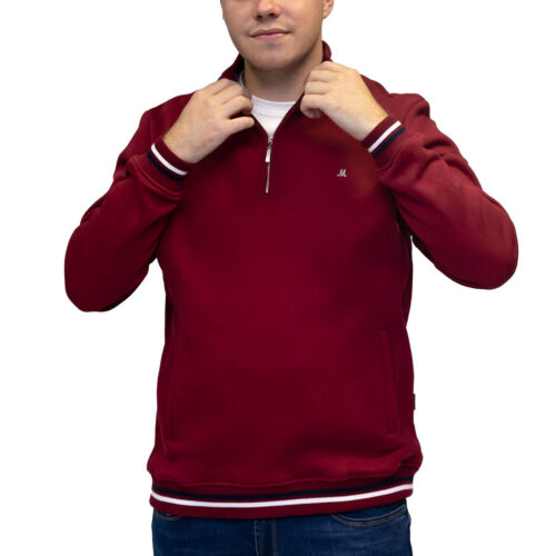 Toprak Quarter Zip Sweat - Burgundy