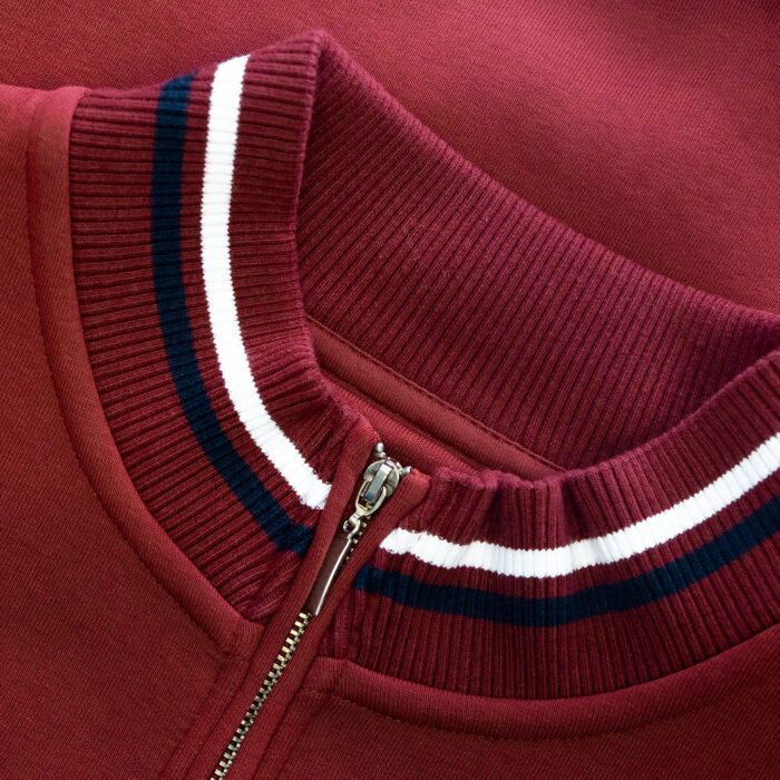 Toprak Quarter Zip Sweat - Burgundy - Image 4