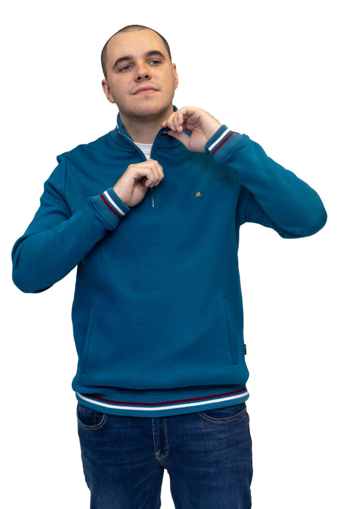 Toprak Quarter Zip Fleece - Teal - Image 2