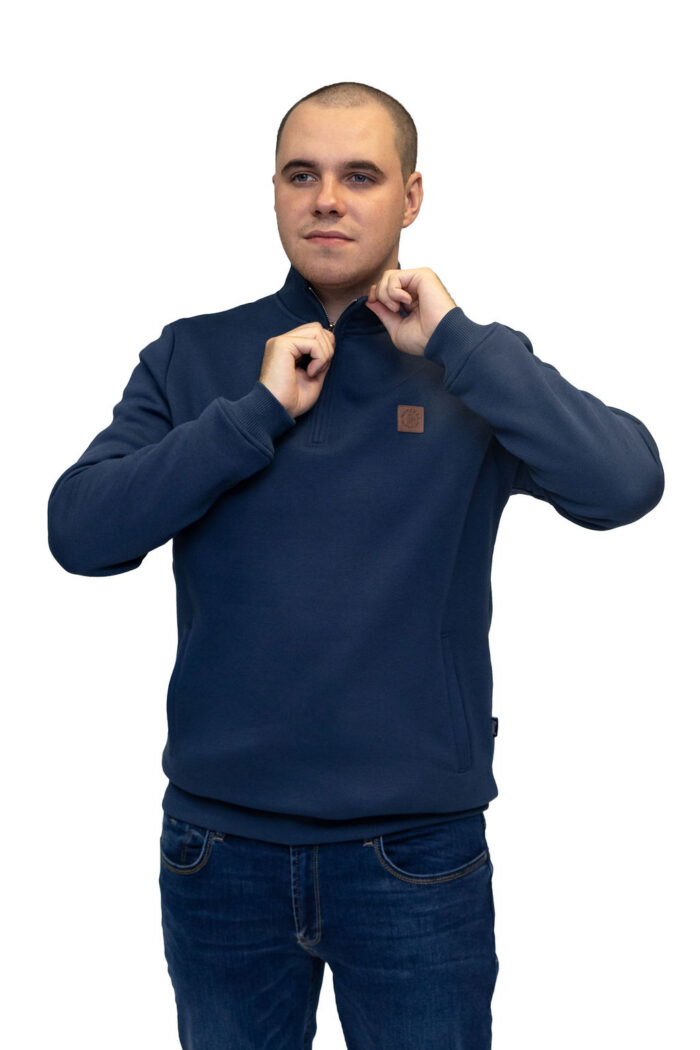 Acosta Zip Sweat - Dark Denim - Image 2