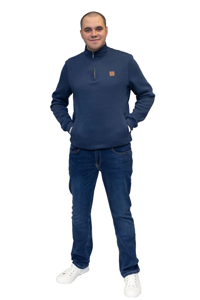 Acosta Zip Sweat - Dark Denim - Image 4