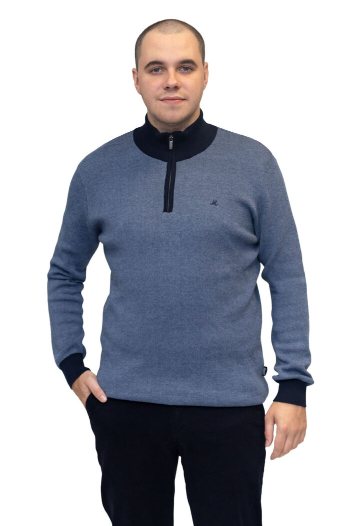 River Light Blue Navy Knitwear - Image 4