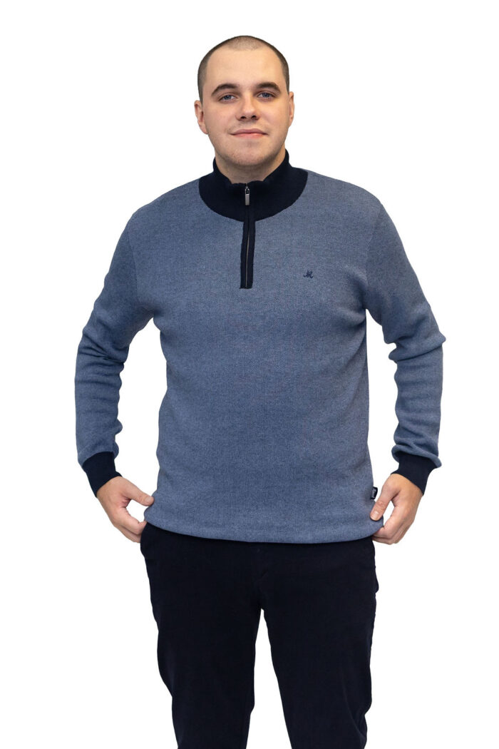 River Light Blue Navy Knitwear - Image 3