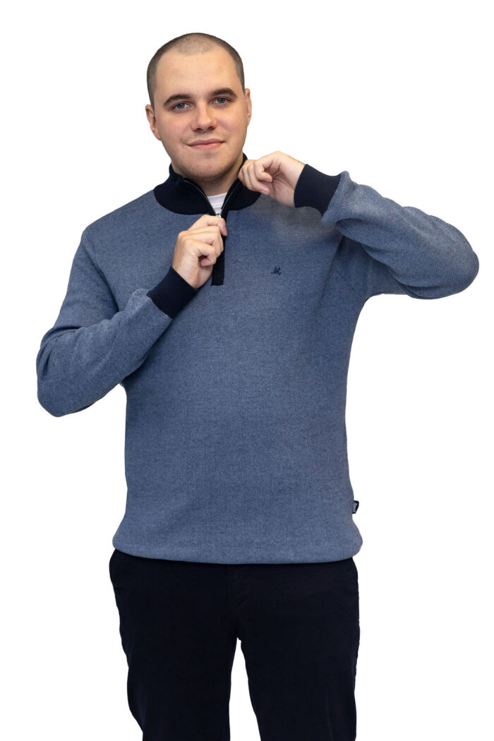 River Light Blue Navy Knitwear - Image 2