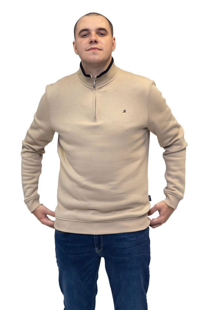 Rey Quarter Zip Sweat - Light Stone - Image 5