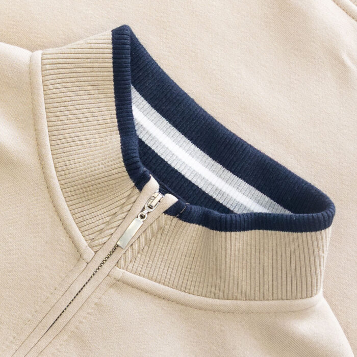 Rey Quarter Zip Sweat - Light Stone - Image 4