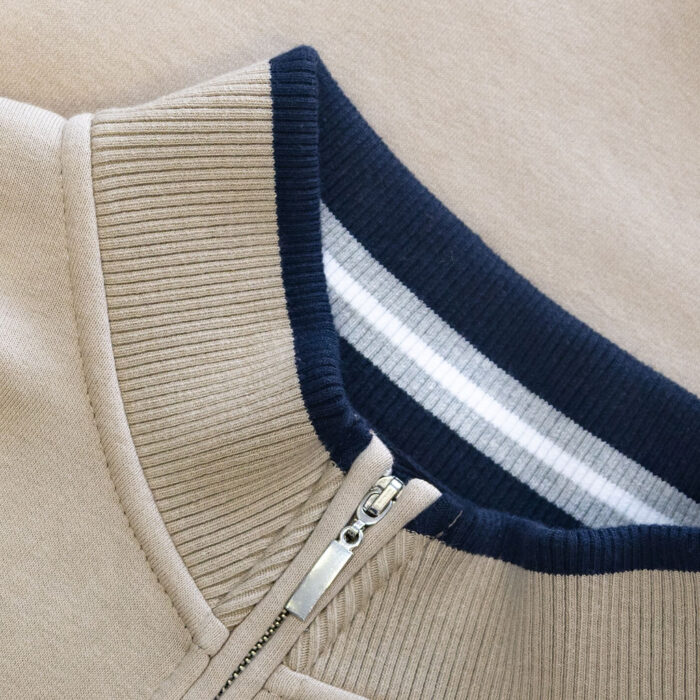 Rey Quarter Zip Sweat - Light Stone - Image 3