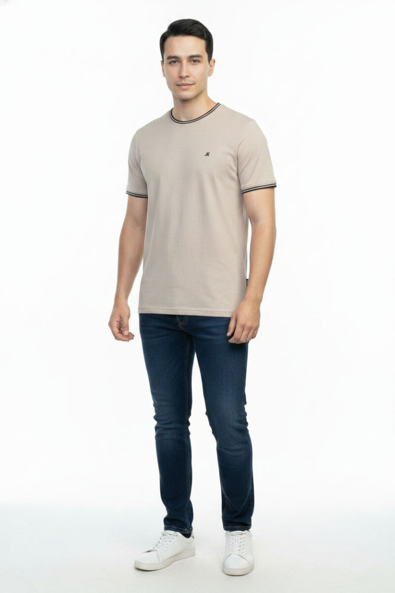 Cage Crew Neck Tee - Stone - Image 3