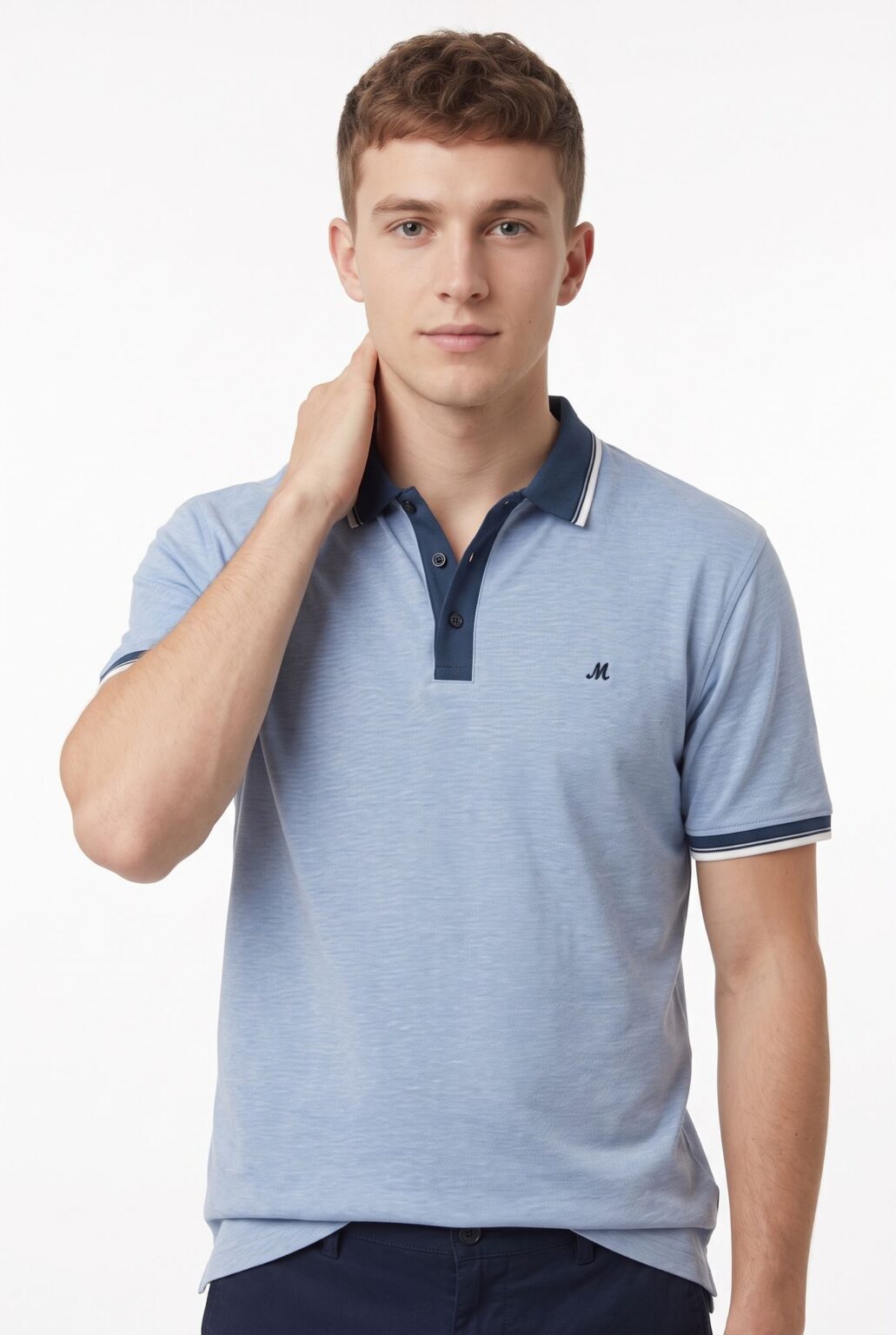 mens blue polo shirt
