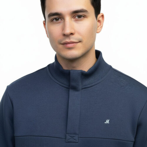 Ridley Quarter Zip Fleece Dark Denim